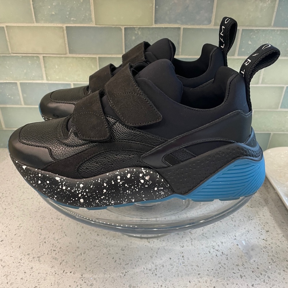 Stella McCartney Black Sneakers with Blue Speckled Sole